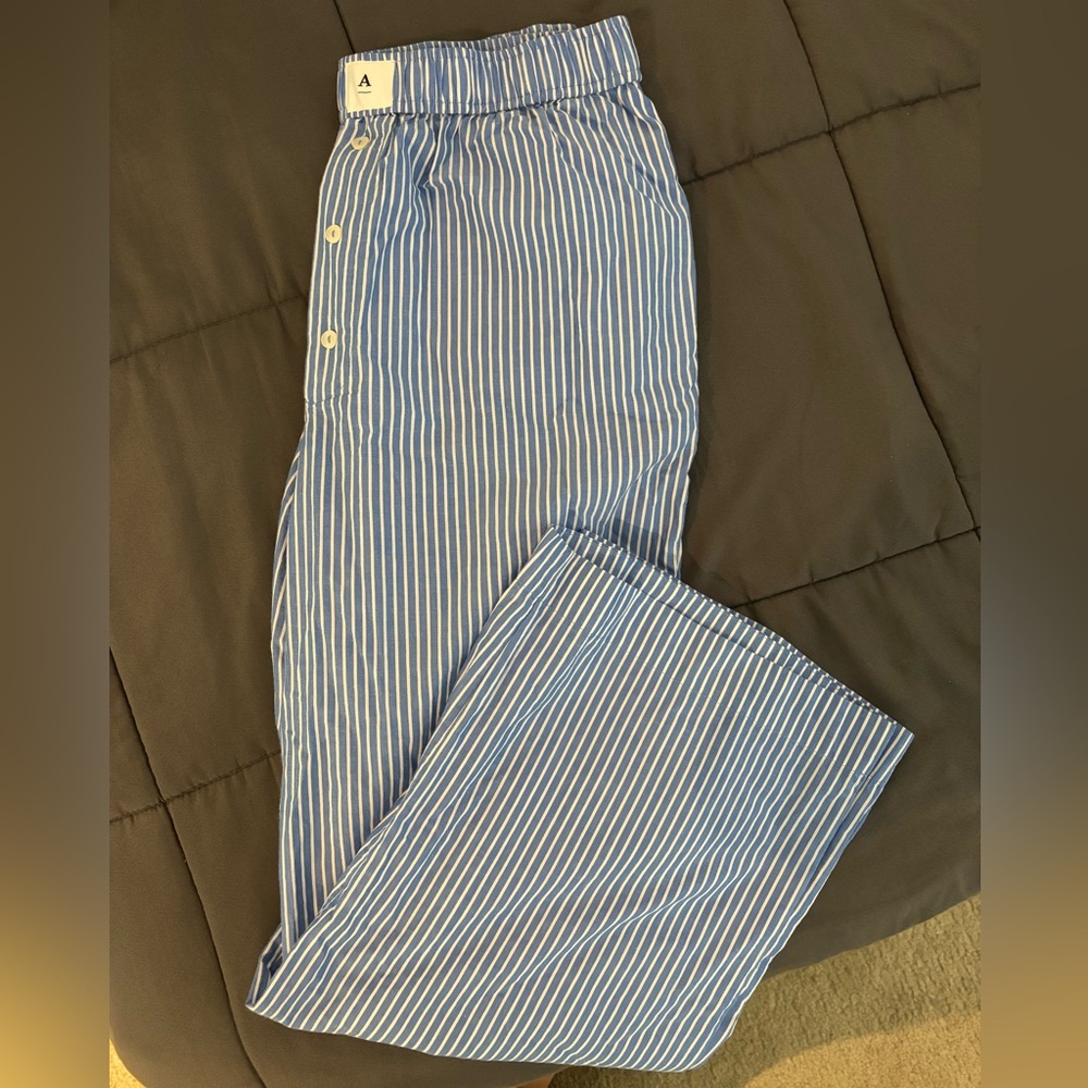 Anthropologie Blue Striped Pajama Pants